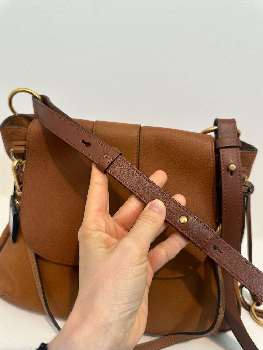 AUTHENTIC Chloe Lexa medium shoulder bag in tan leather - Picture 10 of 17